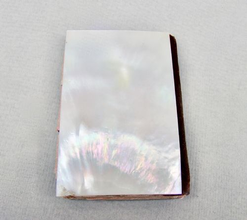 fig 2. CHARMING FRENCH PALAIS ROYAL SILVER & MOTHER OF PEARL NOTEBOOK HOLDER, CIRCA 1880