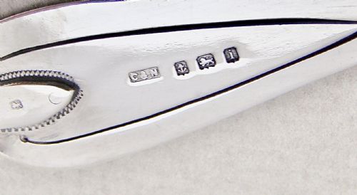 fig 3. UNUSUAL EDWARDIAN SILVER AND BANDED AGATE TROWEL BOOKMARK BY CRISFORD & NORRIS, BIRMINGHAM 1908