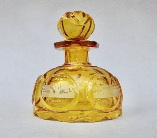 VICTORIAN BOHEMIAN ETCHED GLASS GRAND TOURSOUVENIR SCENT BOTTLE CIRCA 1880 - ADDITIONAL PHOTO 2