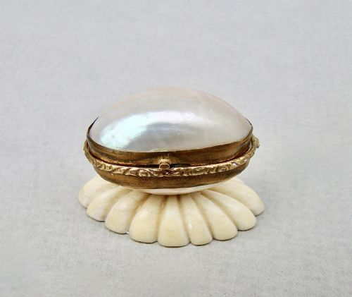 RARE MINIATURE SILVER THIMBLE IN MOTHER OF PEARL THIMBLE CASE CIRCA 1890 - ADDITIONAL PHOTO 1
