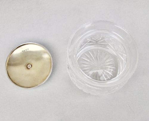 fig 3. FABULOUS ART DECO SILVER & GUILLOCHE ENAMEL TOILETRY JAR BY CHARLES GREEN & CO, BIRMINGHAM 1925