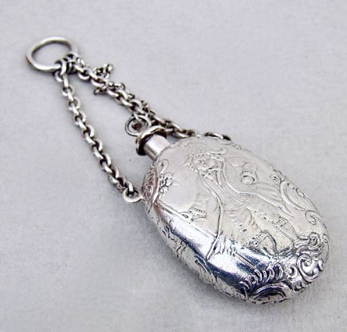 fig 1. HANAU SILVER SCENT BOTTLE BY SIMON ROSENAU, IMPORT MARKS FOR SHEFFIELD 1894