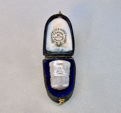 Cased Silver Thimble by Henry Griffith & Sons Ltd, Birmingham 1924
