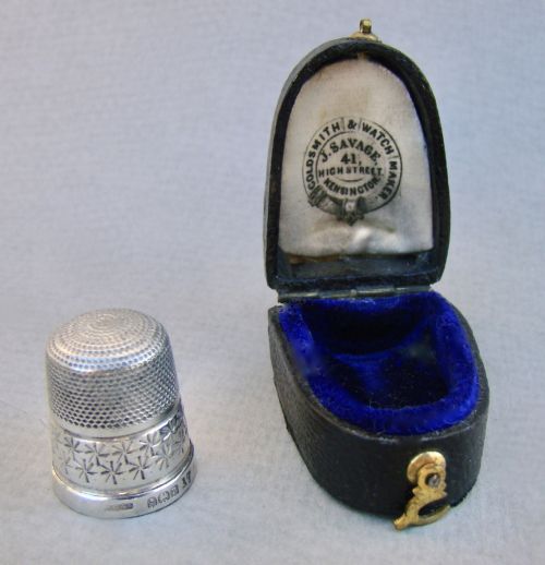 fig 2. CASED SILVER THIMBLE BY HENRY GRIFFITH & SONS LTD, BIRMINGHAM 1924
