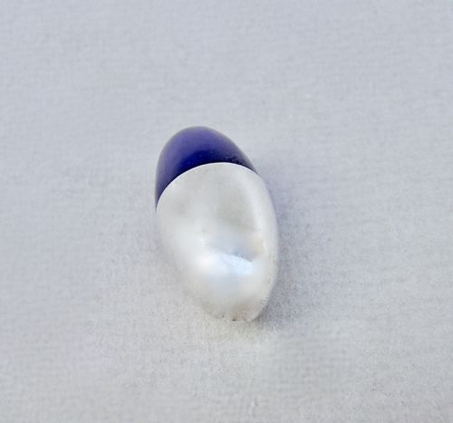 fig 1. EXQUISITE VICTORIAN SILVER AND BRISTOL BLUE GLASS BULLET-SHAPED SCENT BOTTLE, CIRCA 1890