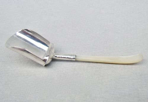 fig 1. GEORGIAN SILVER AND MOTHER OF PEARL CADDY SPOON BY COCKS & BETTRIDGE, BIRMINGHAM 1808