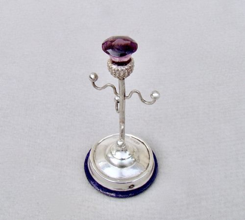 fig 1. DELIGHTFUL EDWARDIAN SILVER RING TREE BY ADIE & LOVEKIN, BIRMINGHAM 1907