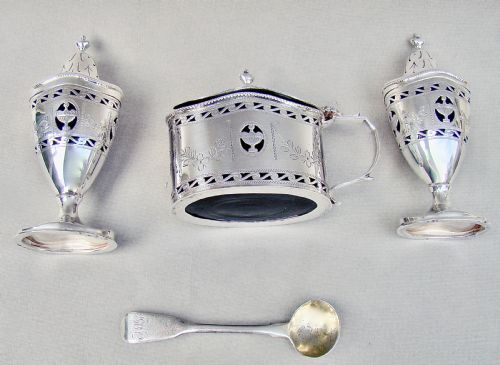 fig 2. ELEGANT GEORGIAN REVIVAL CONDIMENT SET BY WILLIAM COMYNS, LONDON 1934