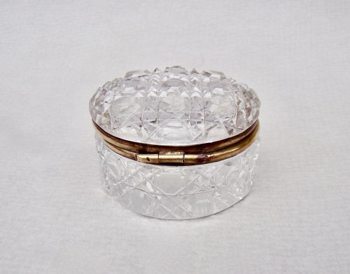 fig 2. UNUSUAL 19TH C. FRENCH HOBNAIL-CUT GLASS TRINKET BOX , CIRCA 1890