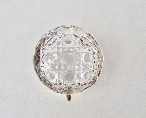 fig 3. UNUSUAL 19TH C. FRENCH HOBNAIL-CUT GLASS TRINKET BOX , CIRCA 1890