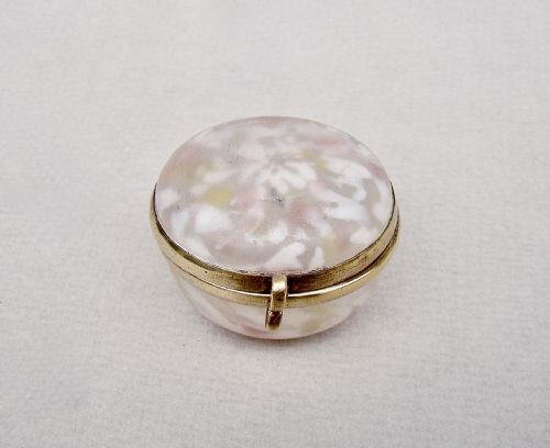 Unusual 19th C. French Mottled Satin Glass Trinket Box, Circa 1890