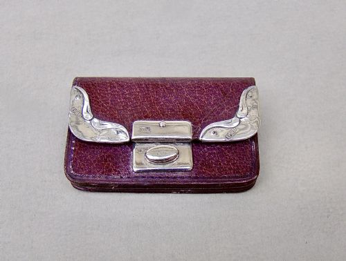 Delightful Art Nouveau Miniature Silver Mounted Purse by Danziger & Isaacs, Birmingham 1907