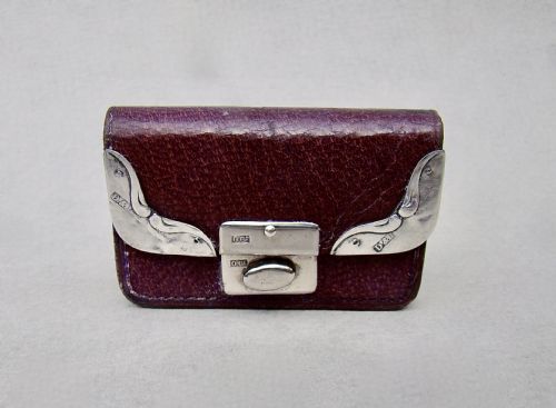 fig 1. DELIGHTFUL ART NOUVEAU MINIATURE SILVER MOUNTED PURSE BY DANZIGER & ISAACS, BIRMINGHAM 1907