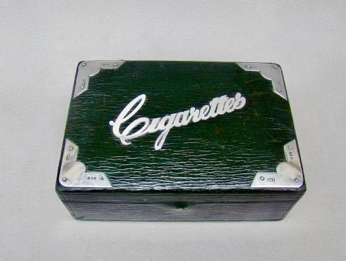 fig 1. VICTORIAN SILVER MOUNTED CIGARETTE BOX BY GEORGE HENRY JAMES, LONDON 1891