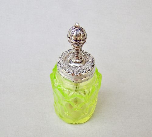 fig 1. UNUSUAL VICTORIAN STERLING SILVER MOUNTED CUT GLASS GLUE POT, CIRCA 1890