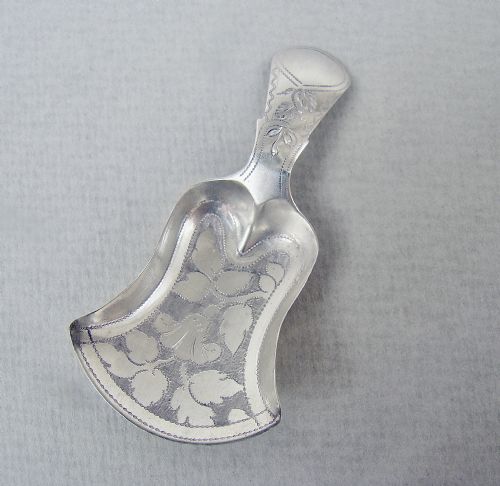 Delightful Georgian Silver Tulip-shaped Caddy Spoon by John Thornton, Birmingham 1790
