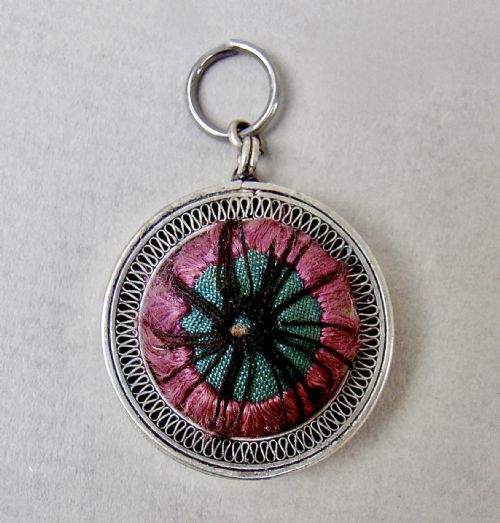 fig 1. RARE GEORGIAN SILVER FILIGREE WHEEL CHATELAINE PIN CUSHION, CIRCA 1790