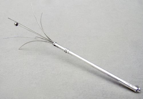 Art Deco Sterling Silver Cocktail Swizzle Stick by Deakin & Francis, Birmingham 1933