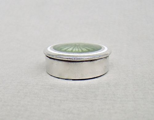 fig 1. CONTINENTAL SILVER AND GUILLOCHE ENAMEL PILL BOX, CIRCA 1900