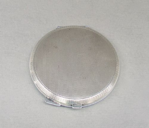 fig 3. FABULOUS GEORGE VI SILVER & GUILLOCHE ENAMEL COMPACT BY TURNER & SIMPSON, BIRMINGHAM 1946
