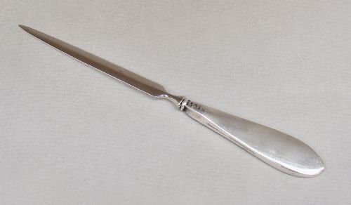 fig 1. UNUSUAL ART DECO SILVER & SHAGREEN SMALL LETTER OPENER BY MAPPIN & WEBB, BIRMINGHAM 1928