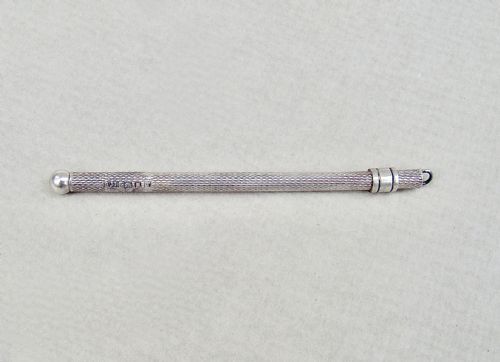 fig 1. MID-CENTURY STERLING SILVER COCKTAIL SWIZZLE STICK BY ROSE & SON, LONDON 1954