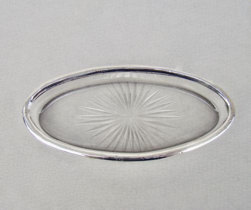 fig 1. ART DECO STERLING SILVER & HOBNAIL GLASS DESK TIDY, LONDON 1929