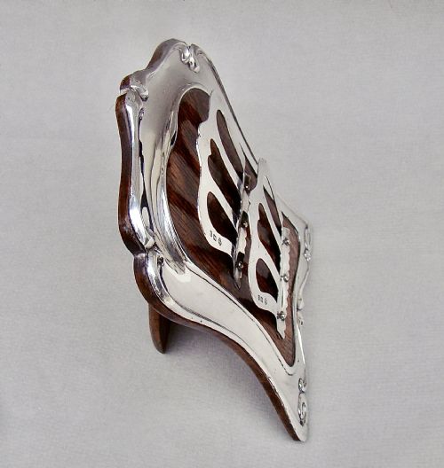fig 2. RARE ART NOUVEAU SOLID SILVER LETTER RACK FRAME BY WILLIAM HUTTON & SONS, BIRMINGHAM 1905