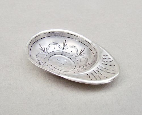 Rare Georgian Silver Jockey Cap Caddy Spoon by Samuel Pemberton, Birmingham Circa 1795
