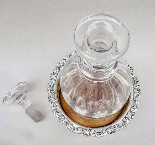 fig 2. REGENCY CUT GLASS DECANTER WITH OLD SHEFFIELD PLATE COASTER, CIRCA 1825