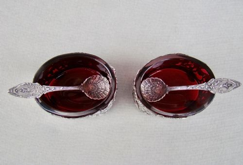 RARE PAIR OF 19TH CENTURY FRENCH SILVER SALTS SPOONS CIRCA 1890 - ADDITIONAL PHOTO 2
