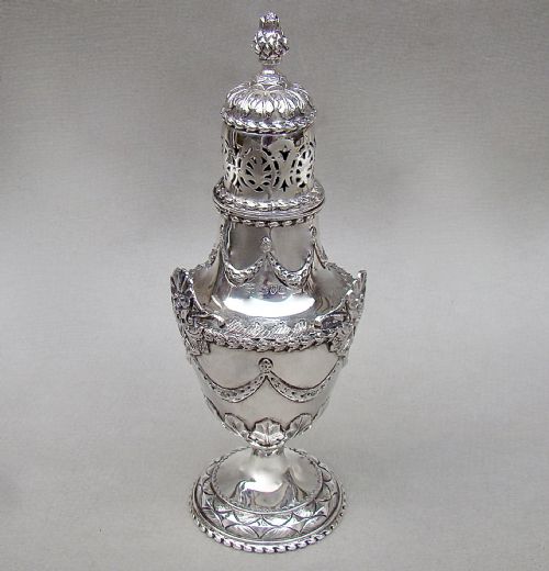 fig 1. FABULOUS EDWARDIAN SILVER CASTER BY NATHAN & HAYES, CHESTER 1909