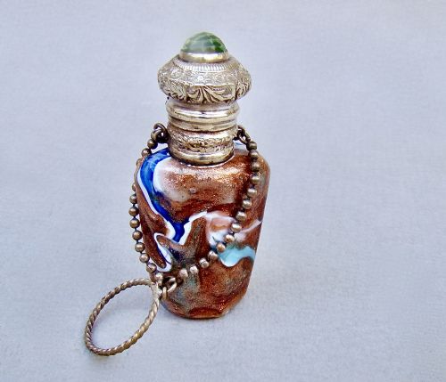 fig 2. RARE MURANO AVENTURINE GLASS PERFUME BOTTLE, CIRCA 1850