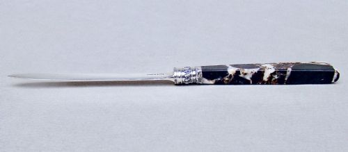 fig 1. FABULOUS GEORGIAN SOLID SILVER AND AGATE LETTER OPENER, LONDON 1812
