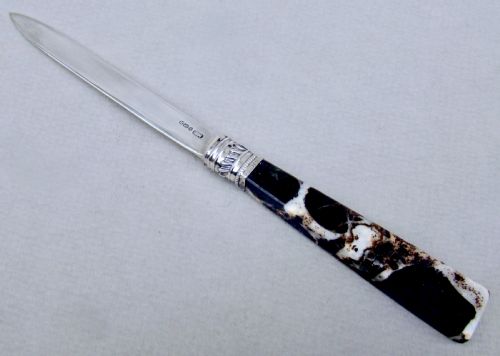 fig 2. FABULOUS GEORGIAN SOLID SILVER AND AGATE LETTER OPENER, LONDON 1812
