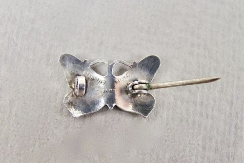 fig 2. EXQUISITE MINIATURE SILVER & GUILLOCHE ENAMEL BUTTERFLY BROOCH BY JOHN ATKINS, CIRCA 1930