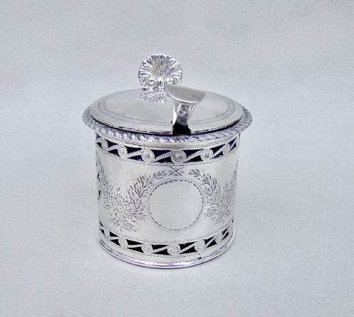 fig 1. ELEGANT GEORGIAN REVIVAL MUSTARD POT BY NATHAN & HAYES, CHESTER 1900