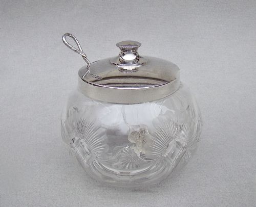 Fabulous Art Deco Silver Mounted Preserve Jar by the Cooper Brothers, Sheffield 1921