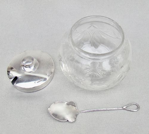 fig 2. FABULOUS ART DECO SILVER MOUNTED PRESERVE JAR BY THE COOPER BROTHERS, SHEFFIELD 1921