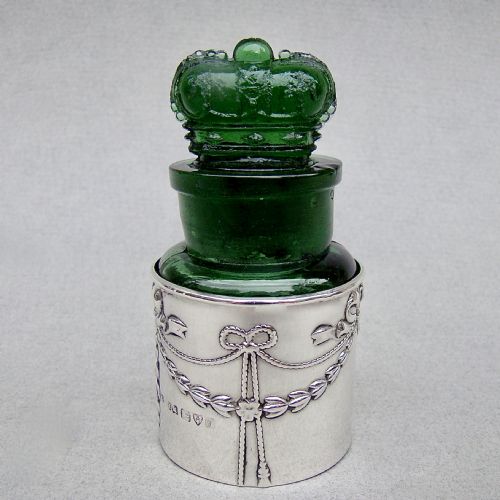 fig 1. EDWARDIAN SILVER & GREEN GLASS