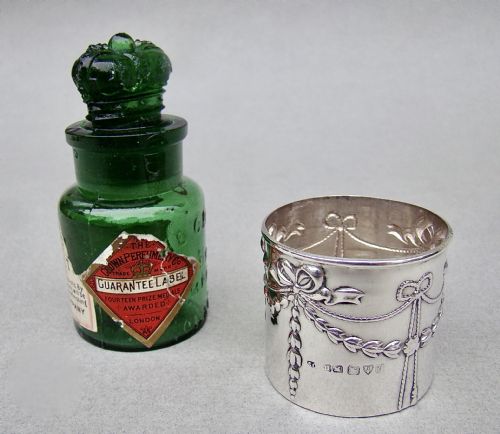 fig 2. EDWARDIAN SILVER & GREEN GLASS