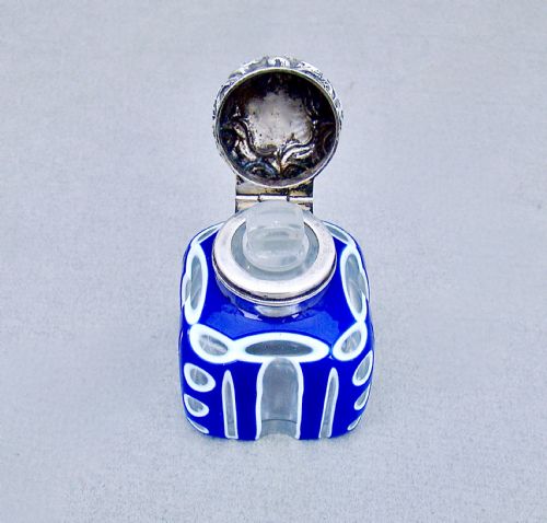 fig 3. VICTORIAN SILVER & BOHEMIAN TRIPLE CASED GLASS SCENT BOTTLE BY THE MOUSLEY BROTHERS, BIRMINGHAM 1895