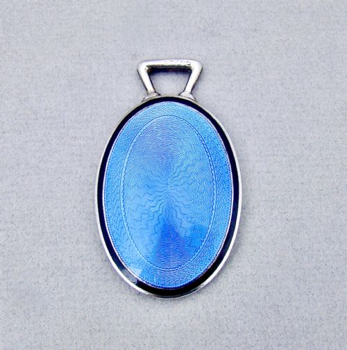 fig 1. EXQUISITE ART DECO SILVER & ENAMEL PURSE MIRROR BY HENRY MATTHEWS, BIRMINGHAM 1922