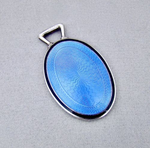 fig 2. EXQUISITE ART DECO SILVER & ENAMEL PURSE MIRROR BY HENRY MATTHEWS, BIRMINGHAM 1922