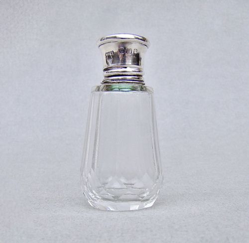 ART DECO SILVER AND ENAMELLED GLASS SCENT BOTTLE BY HENRY PERKINS LONDON 1928 - ADDITIONAL PHOTO 1
