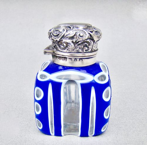 fig 2. VICTORIAN SILVER & BOHEMIAN TRIPLE CASED GLASS SCENT BOTTLE BY THE MOUSLEY BROTHERS, BIRMINGHAM 1895