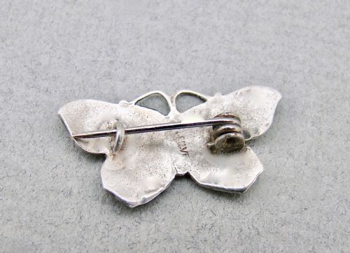 fig 2. ART DECO SILVER & GREEN ENAMEL BUTTERFLY BROOCH BY JOHN ATKINS, CIRCA 1930
