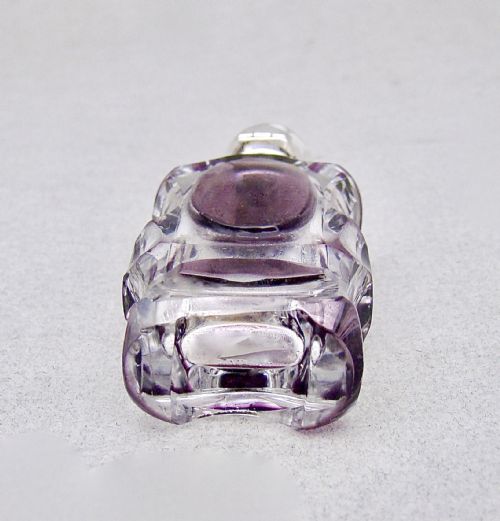 EXQUISITE 19TH C FRENCH SILVER OVERLAY AMETHYST GLASS SCENT BOTTLE CIRCA 1880 - ADDITIONAL PHOTO 6