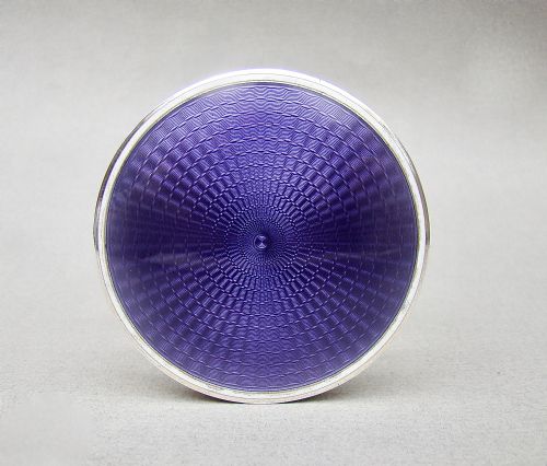 fig 2. FABULOUS FRENCH STERLING SILVER & GUILLOCHE ENAMEL DRESSING TABLE JAR, CIRCA 1910