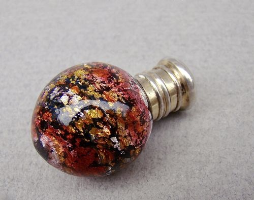 fig 2. RARE 19TH C. FRENCH SILVER GILT MINIATURE AVENTURINE GLASS SCENT BOTTLE, CIRCA 1890